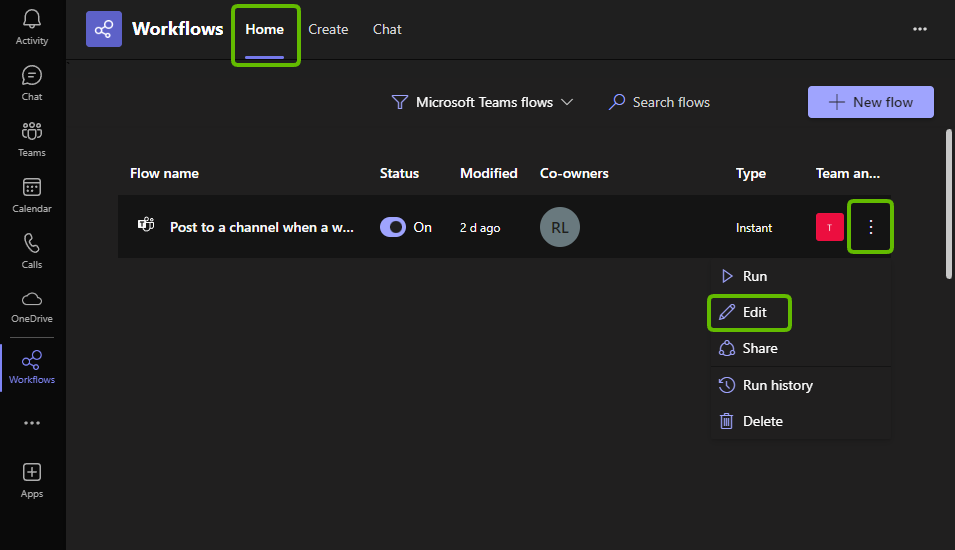Teams workflow step five